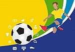 Soccer Football Players Poster Brazil Stock Photo
