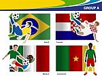Soccer Football Players With Brazil 2014 Group A Stock Photo