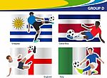 Soccer Football Players With Brazil 2014 Group D Stock Photo