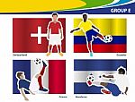 Soccer Football Players With Brazil 2014 Group E Stock Photo