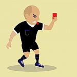 Soccer Referee Giving Red Card Stock Photo