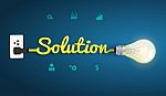 Solution Concept With Creative Light Bulb Idea Stock Photo
