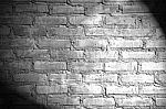 Spotlight On The Brick Wall Stock Photo