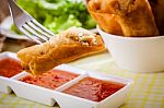 Spring Rolls Stock Photo