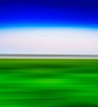 Square Vivid Green Landscape With Blue Sky  Motion Blur Abstract Stock Photo