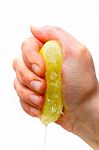 Squeezing Lemon Stock Photo
