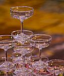 Stack Of Champagne Glasses Stock Photo