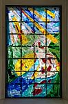 Stained Glass Window In The Catholic Church In Attersee Stock Photo