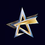 Star Logotype Graphic Silver And Gold Symbol Icon Stock Photo