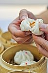 Steamed Dumpling And Dims Sum Stock Photo