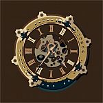 Steampunk Gears Background Stock Photo
