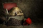 Still Life With Coffee Beans Stock Photo