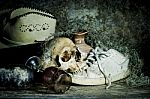 Still Life With Old Shoes Stock Photo