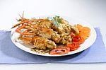 Stir Fried Shrimps Stock Photo