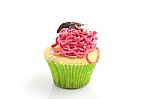 Strawberry Cup Cake Stock Photo