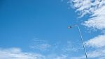 Streetlight With Blue Sky Stock Photo