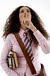 Student Showing Shh Sign Stock Photo
