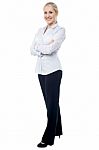 Successful Business Lady Posing Confidently Stock Photo