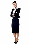Successful Business Woman With Folded Arms Stock Photo