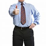 Successful Businessman Showing  Thumb Up Stock Photo