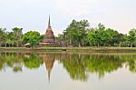 Sukhothai Historical Park, The Old Town Of Thailand In 800 Year Stock Photo
