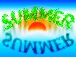 Summer Word With Water Reflection Illustration Stock Photo