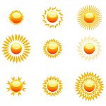 Sun Icons Stock Photo