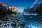 Sunset At Valley View, Yosemite National Park Stock Photo