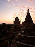 Sunset Over Religious Temples Stock Photo