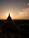 Sunset Over Religious Temples Stock Photo