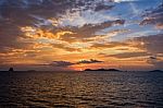 Sunset Over The Sea In Thailand Stock Photo