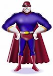 Super Hero Standing Retro Stock Photo