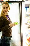 Supermarket Refrigerator Stock Photo
