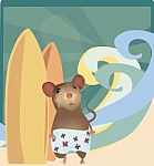 Surfing Mouse Stock Photo