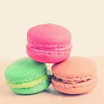 Sweet Colorful Macaroons Stock Photo