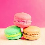 Sweet Colorful Macaroons Stock Photo