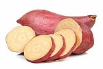 Sweet Potato Isolated On The White Background Stock Photo