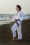 Taekwondo Man Stock Photo