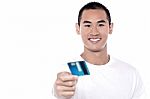 Take My Debit Card Stock Photo
