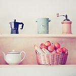 Tea And Coffee Equipment In Kitchen Stock Photo