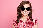 Teenage Girl In Black Sunglasses Stock Photo