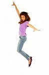 Teenage Girl Jumping Stock Photo