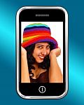 Teenage Girl On Mobile Phone Stock Photo