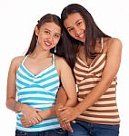 Teenager Girls Arm In Arm Stock Photo