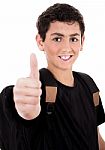 Teenager Shows Thumbs Up Stock Photo