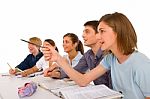 Teenagers In Classroom Stock Photo