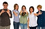 Teenagers Taking Photo With Phone Stock Photo