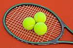 Tennis Ball With Racket Stock Photo