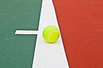 Tennis Court With Ball Stock Photo