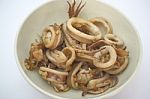 Thai Cuisine , Squid Stir Fried With Garlic Stock Photo